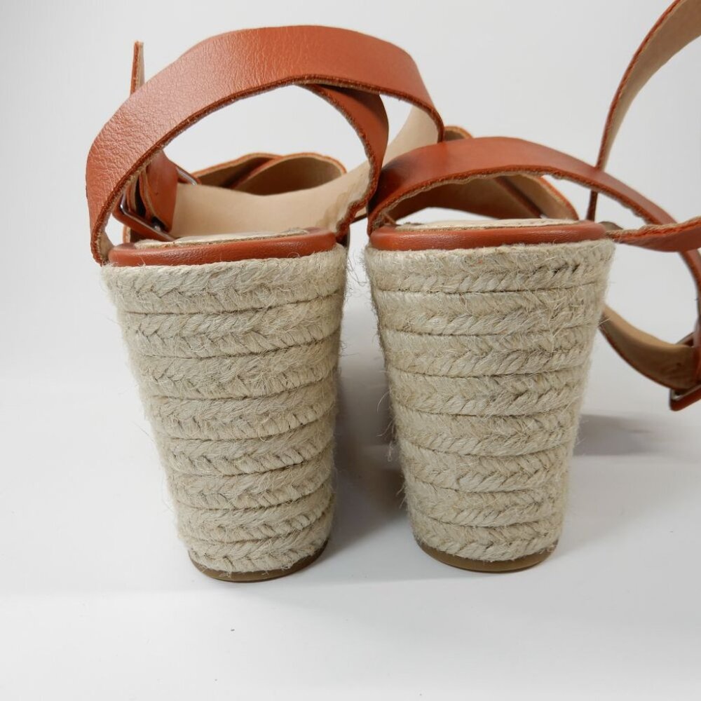 ALOHAS Lyla Leather Espadrille Platform Sandals Size 39 US 8 8.5 Brown NEW $210 - Picture 9 of 16